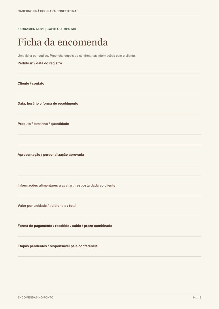 Ficha da encomenda para imprimir